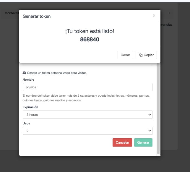 Token generado